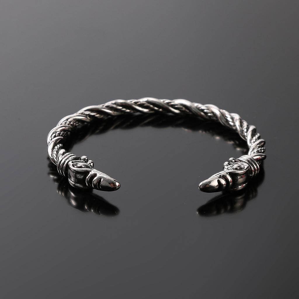 Foreign Trade Vintage Viking Raven Head Adjustable Male Open Bracelet Punk Party Punk Hip Hop