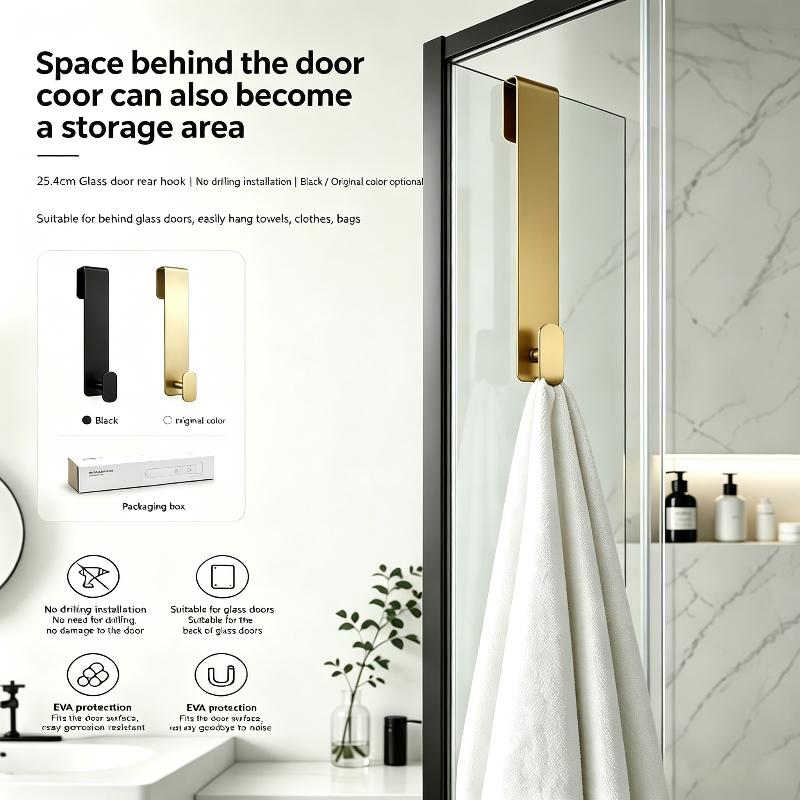 1/2Pcs Heavy Duty S Shower Door Hooks Rustproof Stainless Steel Bathroom Hangers for Towel Robe Kitchen Organizing