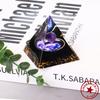 Handmade Natural Crystal Resin Pyramid Ornament for Home and Office