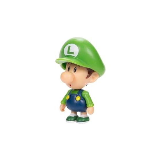 Sanei Boeki Super Mario Figure Collection: Baby Luigi (FCM-042) - 3-8cm Tall, Articulated Parts, Collectible, Playable with Playsets - Nintendo