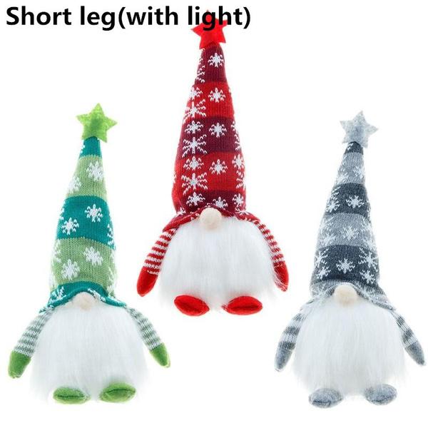 Santa Claus Dwarf Christmas Decoration With Star Hat Rudolph Creative Gift Cartoon Plush Doll Luminous Dwarf New Year Gift
