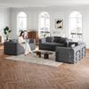 [Opatentowany Design] Sofa-łóżko z Chenilu 2 w 1 z schowkiem w podłokietniku, Trzy Metalowe Stelaże i Wiele Opcji Konfiguracji