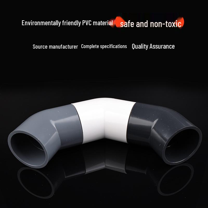 PVC 45° Elbow Water Pipe Connector - White/Gray/Dark Gray