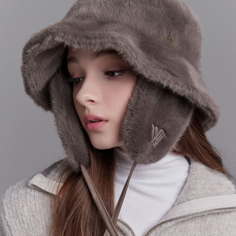 WHITE SANDS Fur Detachable Earmuff Bucket Hat Osley (6 colors)