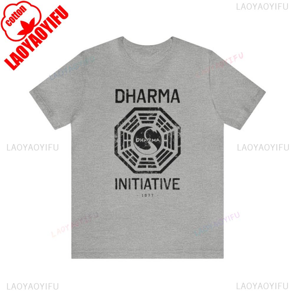 Dharma Tees DHARMA Initiative 1977 TV Show LOST Printed Cotton T-shirt 8997 Lost Tv Show Fan Retro Gift Lost Series