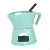 Porcelain Chocolate Fondue Set Melting Pot Green Multifunctional Mug with Fork Bowl for Home