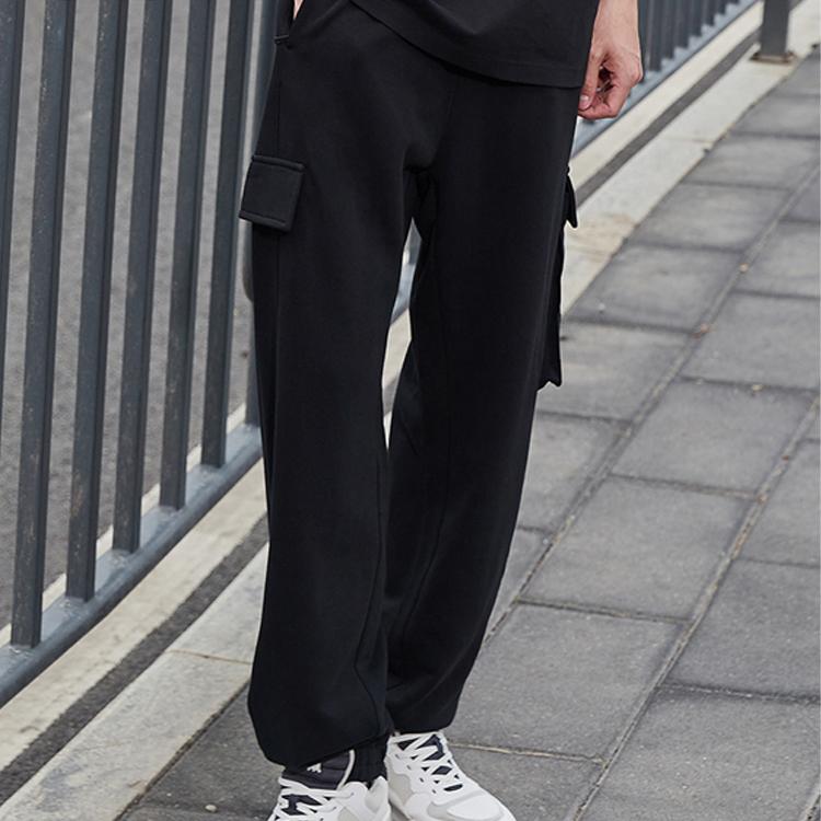 Li Ning Sports Fashion Series Knitted Tapered Sweatpants Men Bottoms Black AKLR373-1