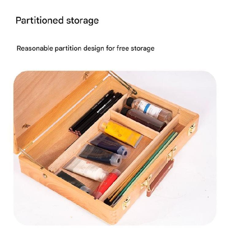 Holz-Malbox Skizzenkasten Staffelei Faltbar Verstellbare Höhe Kunststaffelei Kasten Design mit Mehreren Fächern für Künstler