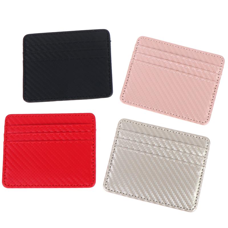 Slim Women Card Holder Wallet Pu Leather Women'S Business Credit Card Case Bag Student Id Bus Card Cover Purse