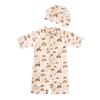 Kids' Floral One-Piece Swimsuit with Zipper and Swim Cap - Boys and Girls' Modest Design