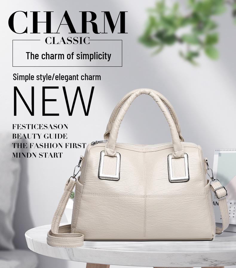 Women's Single-Shoulder Crossbody Bag: 2025 Style, Spacious Soft PU Leather, Mommy & Commuter Handbag.