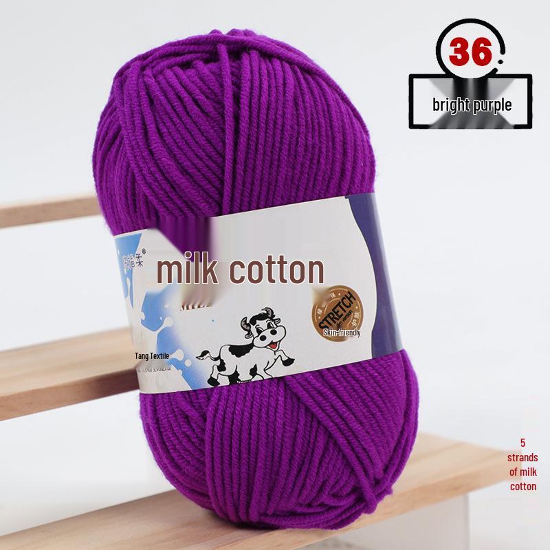 Filato di Cotone Lattiginoso a 5 Fili per Maglia & Uncinetto - Kit Fai da Te per Sciarpa, Coperta Lavorate a Mano di Spessore Medio