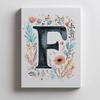 Plakat "F" Z Kolorowymi Kwiatami Plakat "F" Z Kolorowymi Kwiatami, 50X70 Cm, Rama Drewniana Jasny Dąb, Papier Matowy 230 Gsm