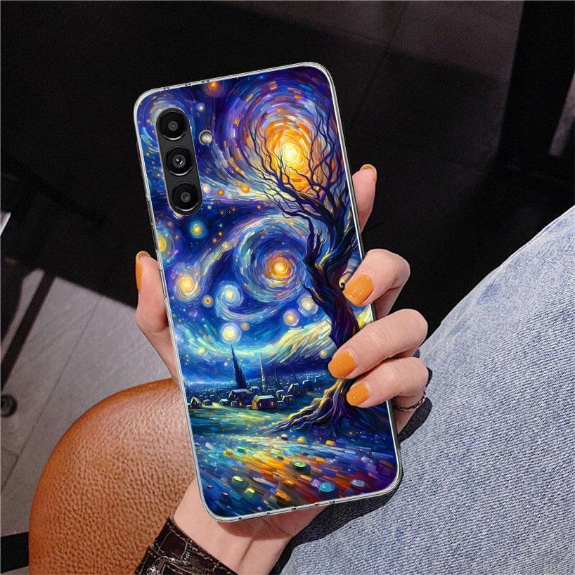 Starry Night Van Gogh Art Phnoe Case for Samsung Galaxy A17 A37 A57 A16 A26 A36 A56 A15 A14 A13 A55 A54 A53 A35 A34 A33 A25 A24