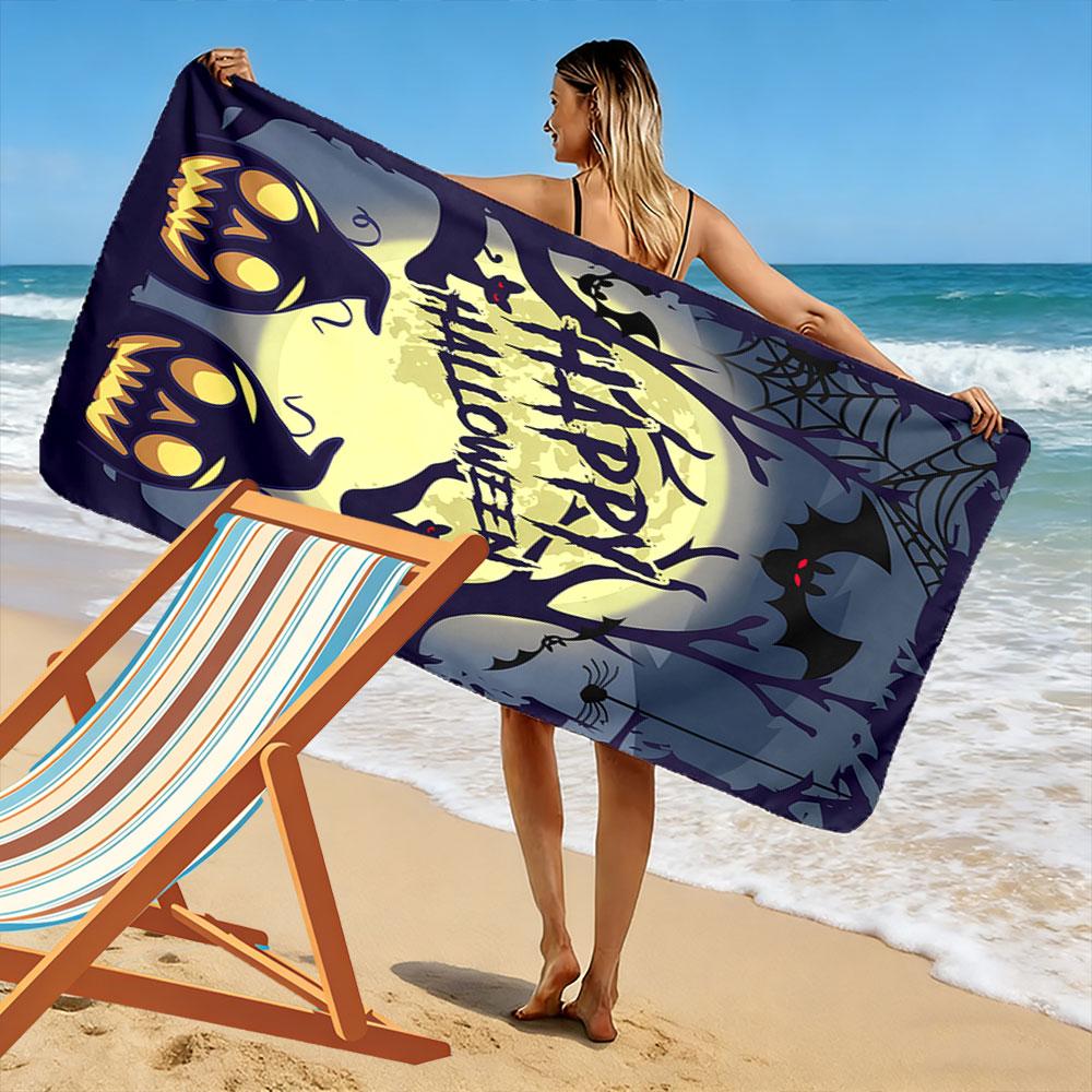 Eerie moonlit enchantment Print beach towel, quick drying, suitable for travel, outdoor sports, jogging, the beach and swimming, gift