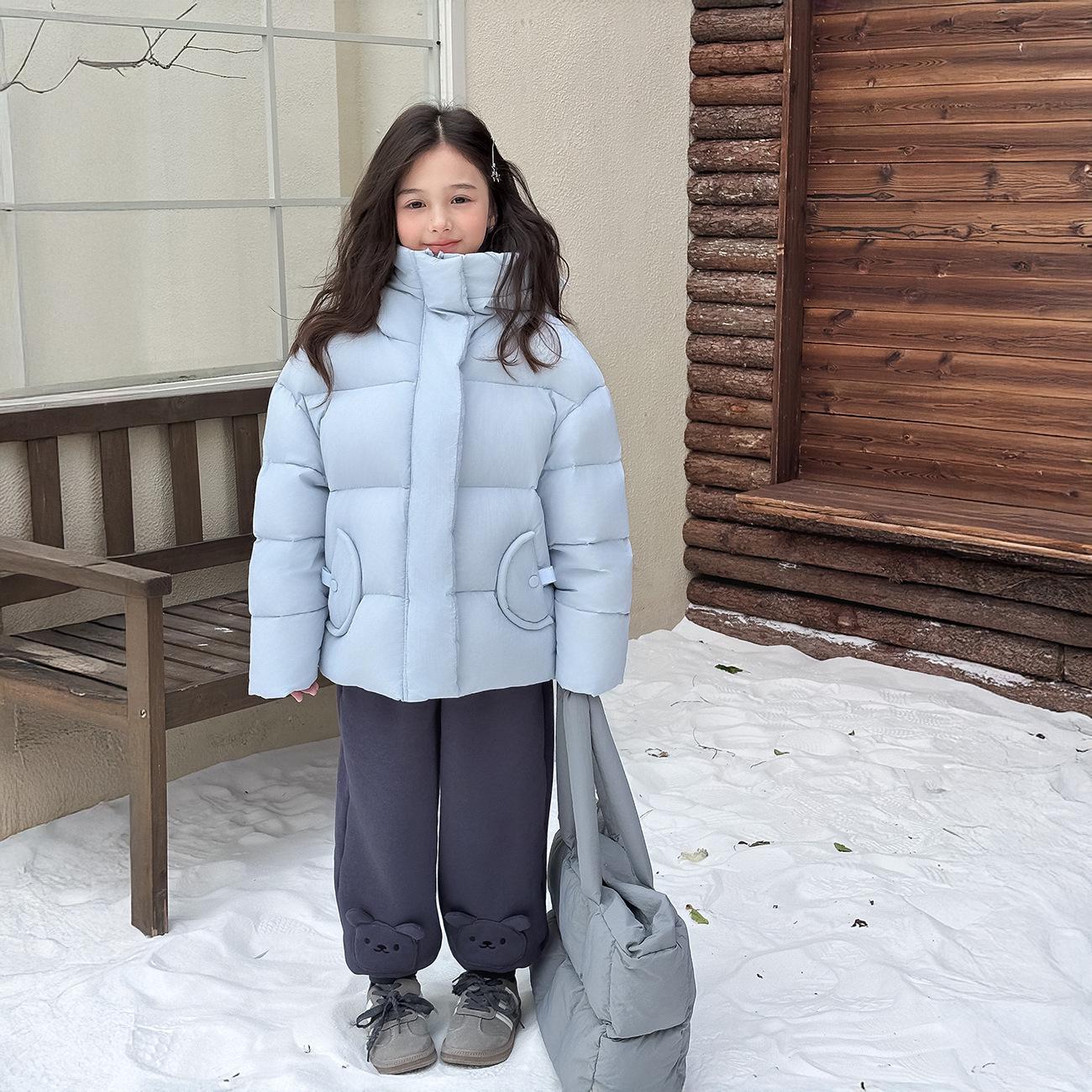 

Yuchen Fleece-Lined Girls Sweatpants: Winter 2025, Warm & Casual Sports Pants for Kids Size 130