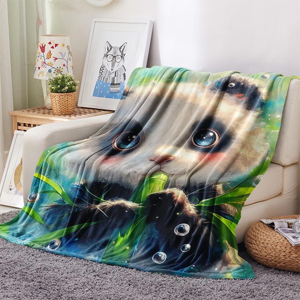 Coperta in Flanella con Stampa Panda, Alta Qualità, Confortevole per Tutte le Stagioni, Decorazione per la Casa, Calore e Comfort, Perfetta per Regali di Natale