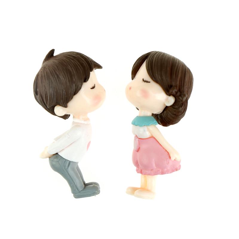 

2шт поцелуй пара миниатюры для сказочных садовых гномов мох террариумы украшения