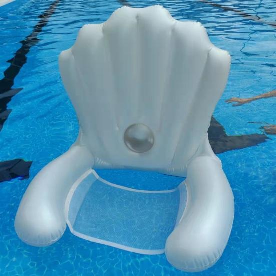 Schwimmender Stuhl Muschelform Aufblasbarer Pool-Schwimmkörper Leicht Tragbar Einfach aufzublasen Outdoor Wasser-Schwimmstuhl
