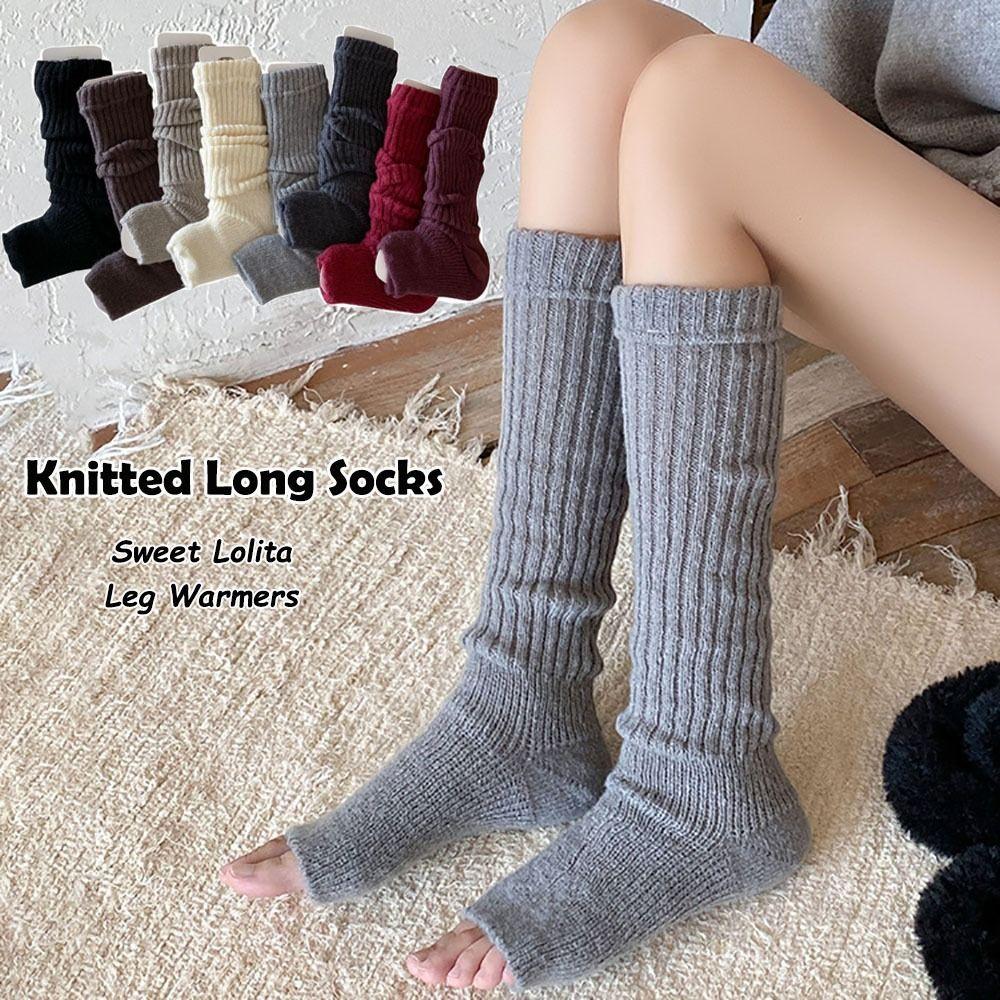 Knitting Lolitas Knitted Socks Cute Sweet Warm Foot Cover New Long Stockings  Autumn Winter