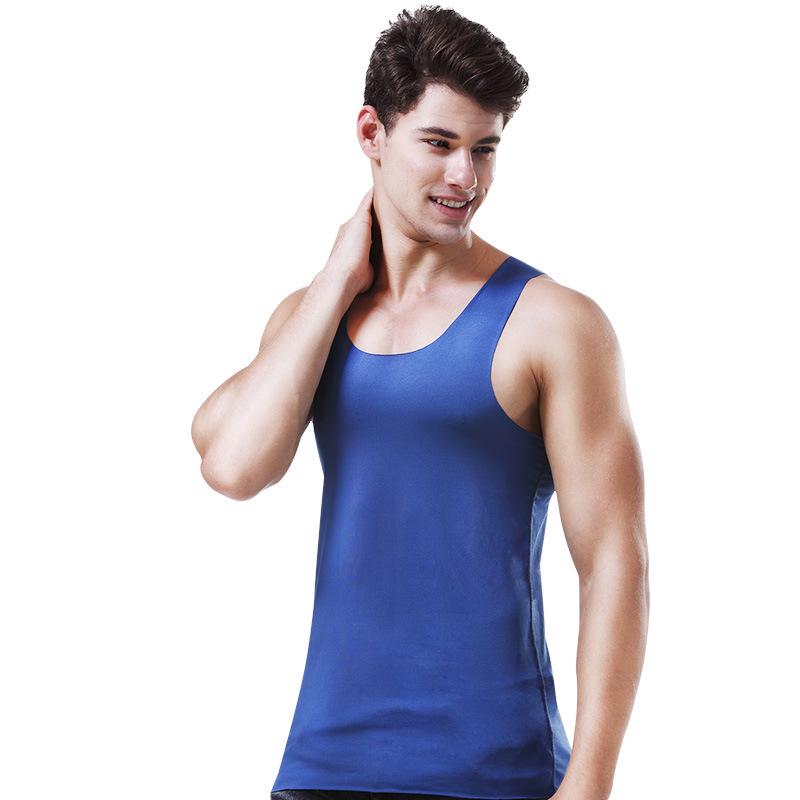 Men's Ice Silk Breathable Round Neck Slim Fit Sports Vest Underwear
