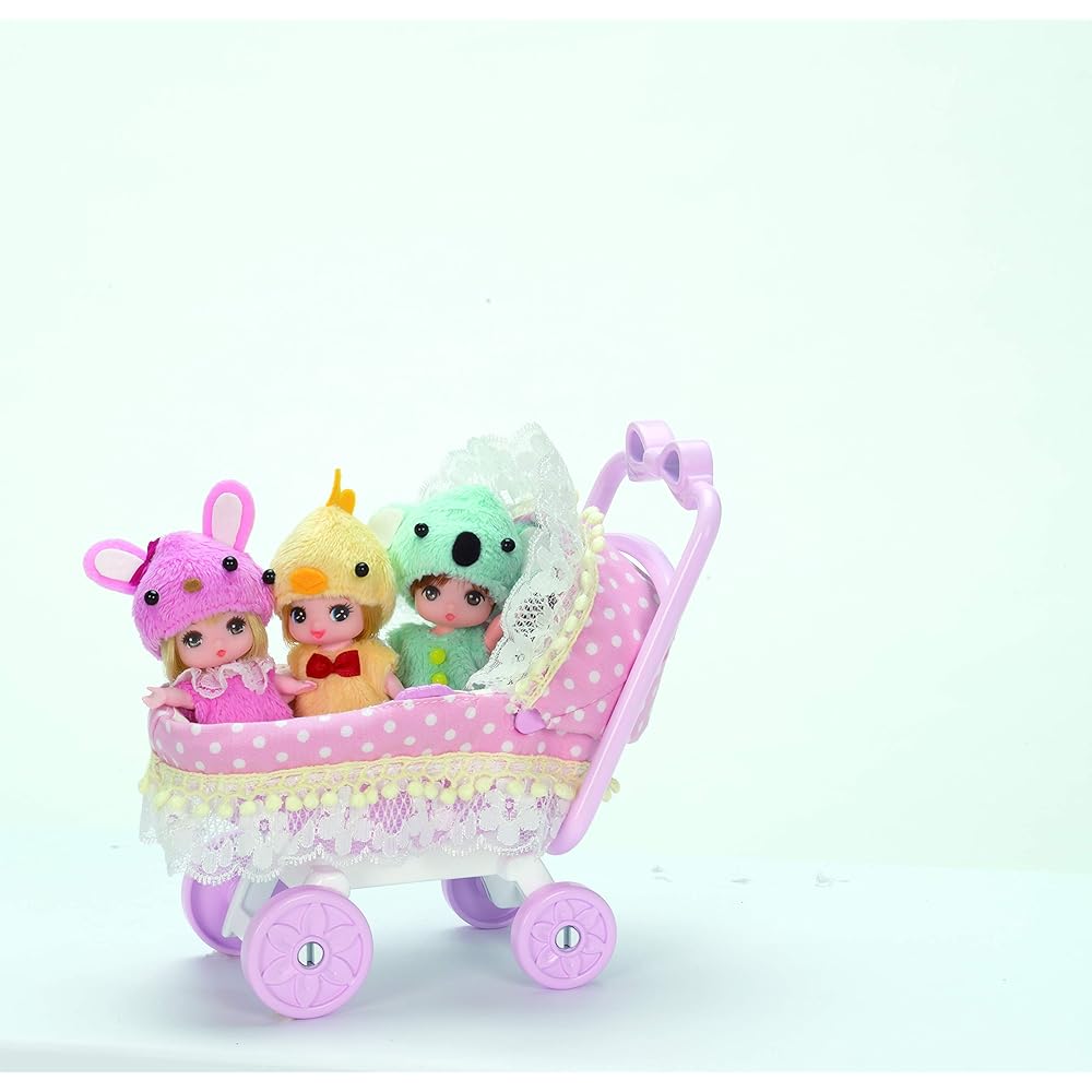 Takara Tomy Licca LF-11 Triplet Baby Doll Stroller Toy for Pretend Play Ages 3 and Up
