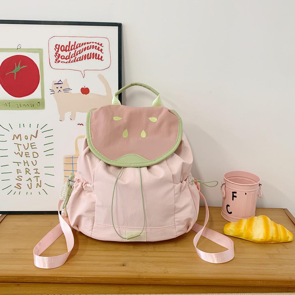 Summer dopamine contrasting color mini backpack women's new college guava cute small schoolbag women's backpack