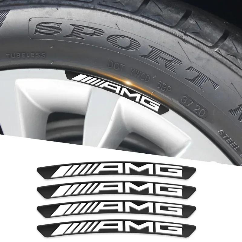 AAVW1 4Pcs/Set Car Styling Wheel Rim Sticker Badge For Mercedes Benz W204 W205 W211 Amg W212 W213 W203 Smart 451 Fortwo W176 W124