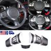 7PCS Matte Black Steering Wheel Button Trim Cover For Toyota FJ Cruiser 2007-21