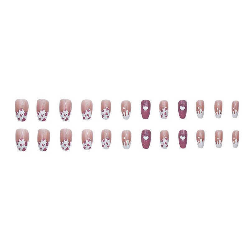 Pink-Purple Heart-Shaped 3D Nail Art Tips - Gentle, Detachable, Super Whitening, Wearable and Finished Style