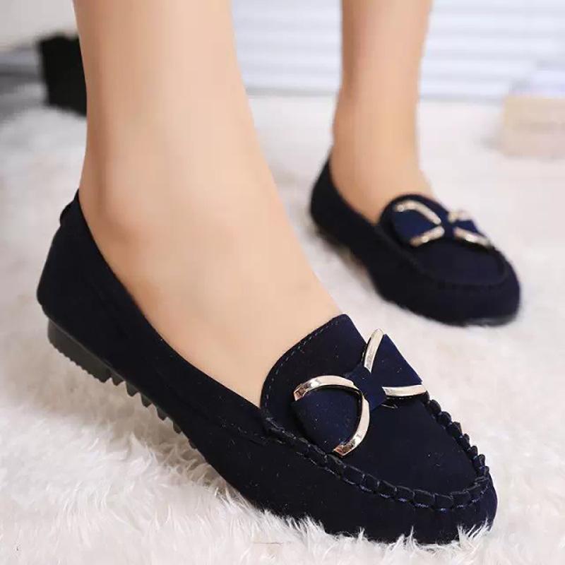 Spring Doudou shoes flat heels flat shoes casual single shoes bow women's shoes driving shoes