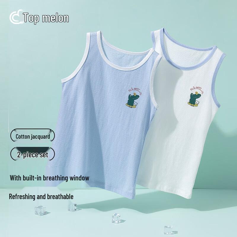 Boys  Pure Cotton Summer Undershirt 2-Pack 140