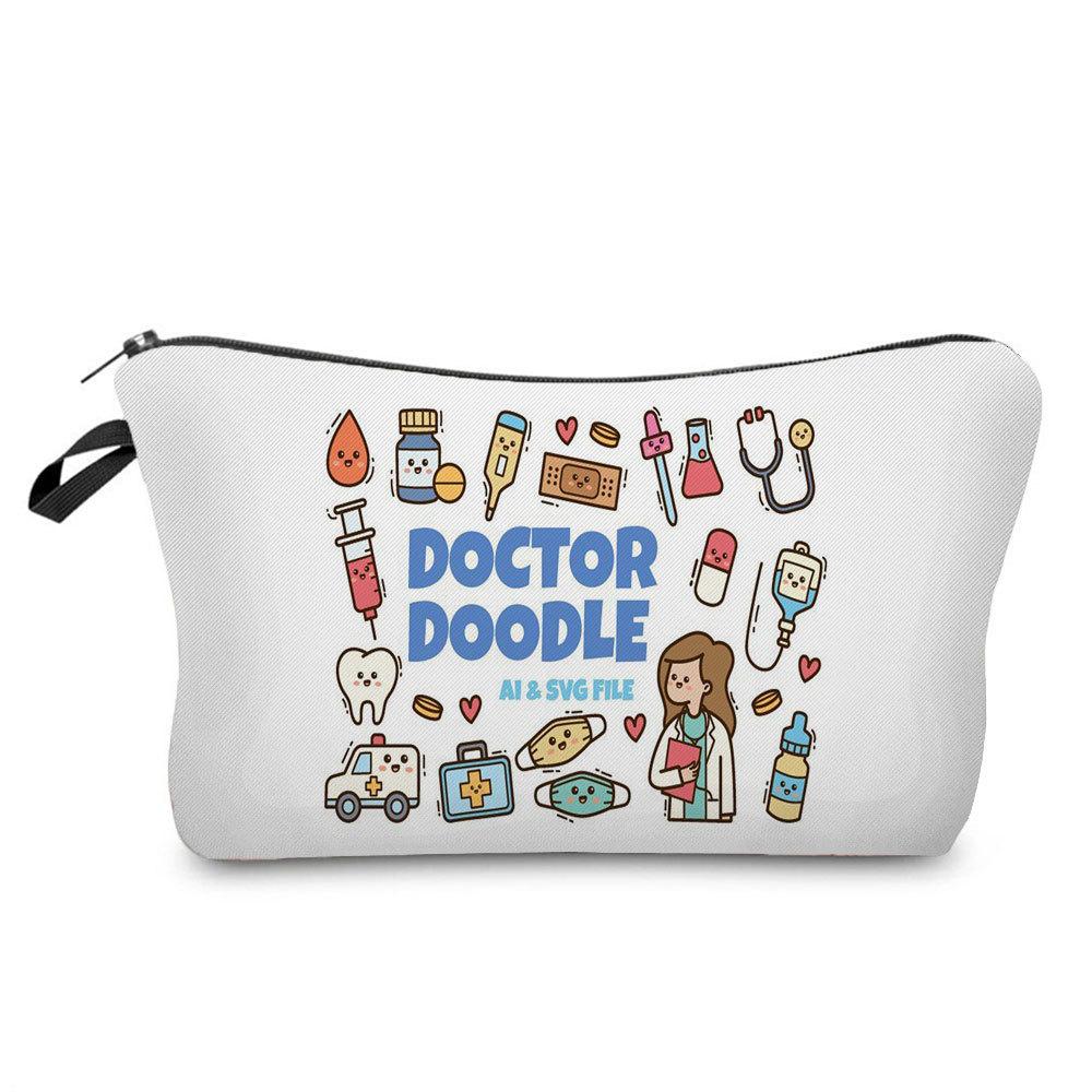 Women Nurse Print Cosmetic Bag Toiletries Organize Travel Storage Case 6863