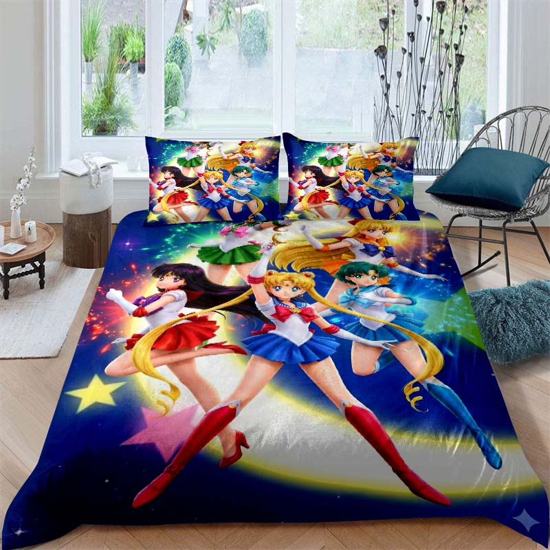 Nuovo Set Biancheria da Letto Deluxe a Tre Pezzi del Cartone Animato Sailor Moon 2026, Include Biancheria da Letto Matrimoniale e King Size, Regalo Perfetto per le Feste