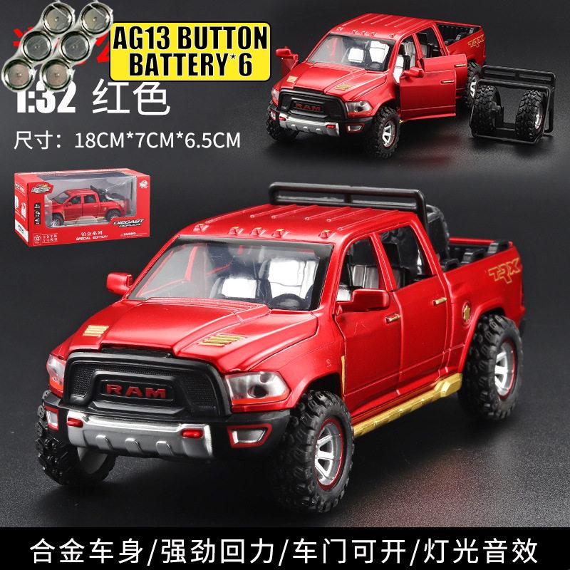 1:32 Dodge Ram TRX Terrängmodifierad Pickupbil Legering Metall Pressgjuten Modellbil Ljud Och Ljus Pull Back Leksak Samlarföremål Gåvor