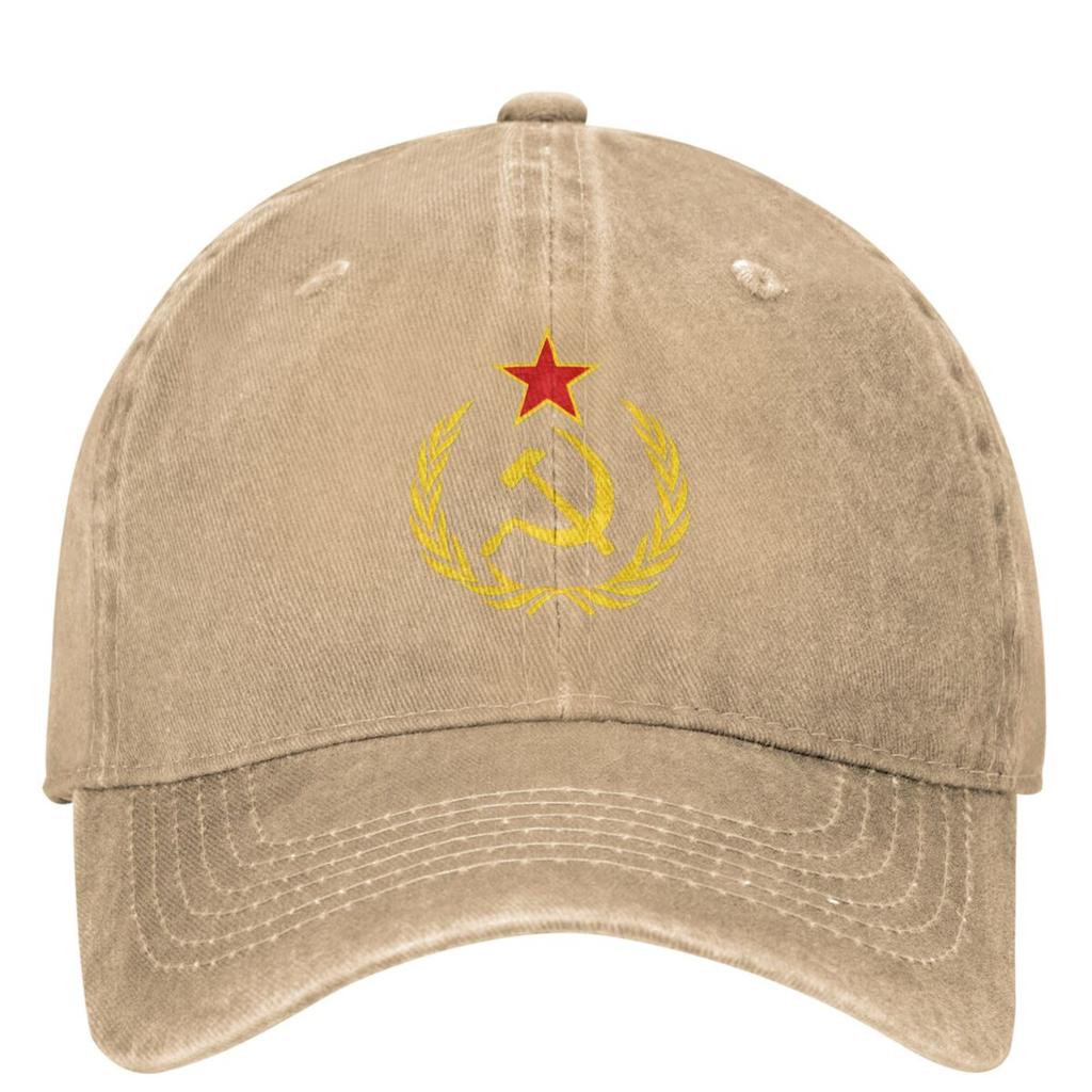 Hamer en Sikkel Denim Baseballpet Communisme Outdoor Zon Truckerpet Zomer Dames Unisex Vintage Zonneklep Snapback Pet