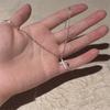 Stylish Crucifix Necklace with Sparkling Zircon Charm Titanium Steel Jewelry Gift for Women Lady Fashion Accessory