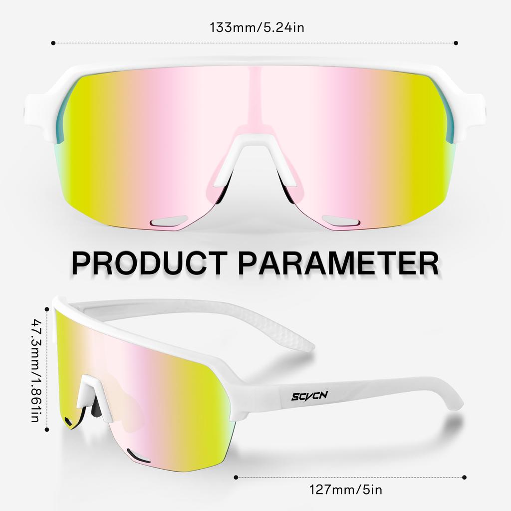 SCVCN Girls Sunglasses Kids Sports Baseball Cycling MTB Skating Glasses Bicycle UV400 Child Goggles Boys Outdoor Bike Eyewear