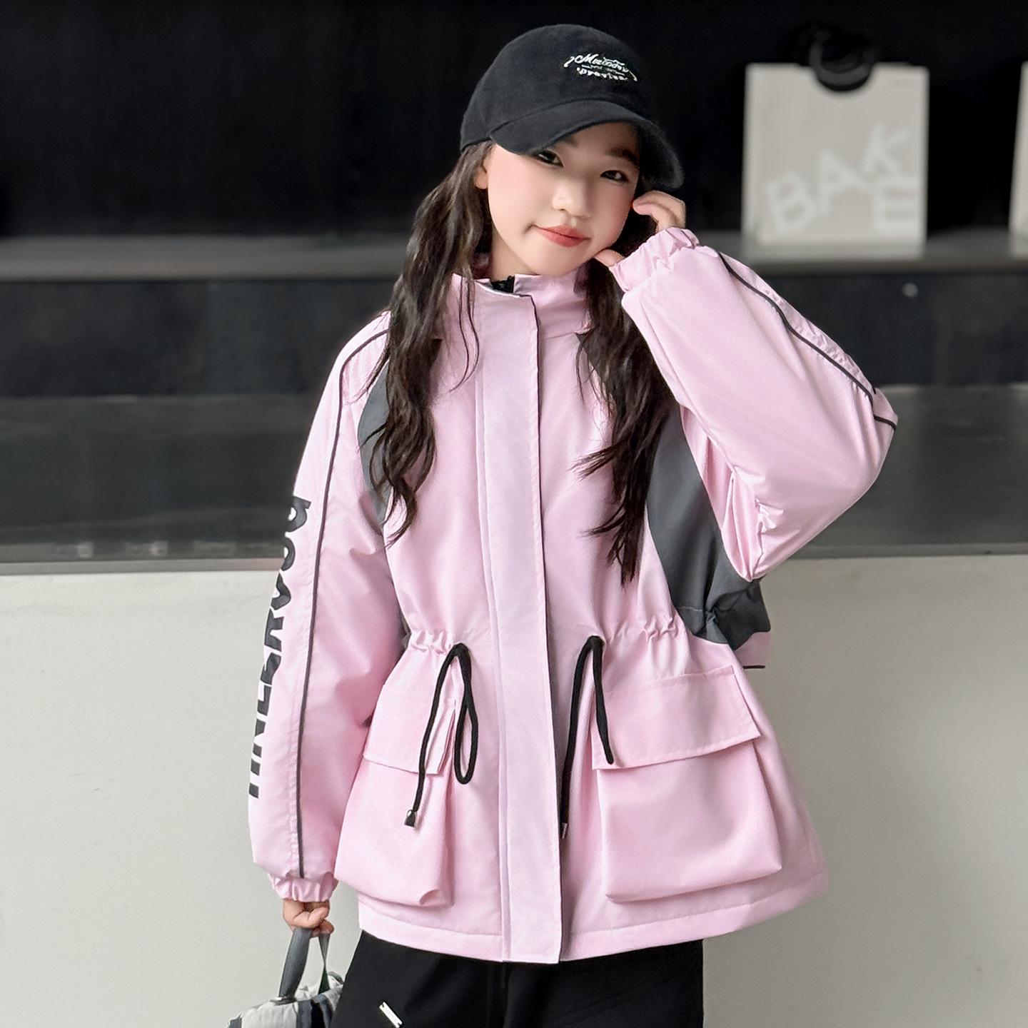 

Демисезонное пальто-ветровка для девочек с хлопковой подкладкой, Осень/Зима 2025 130cm