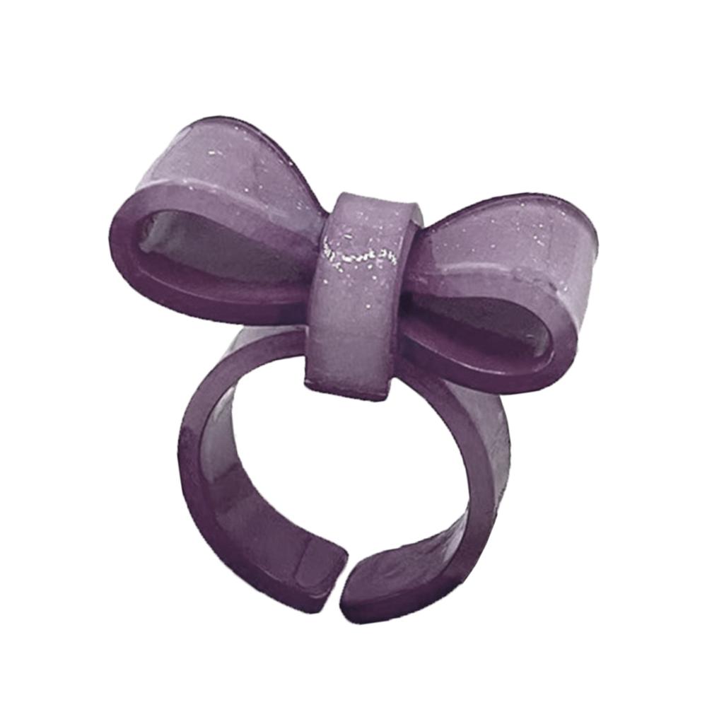 Colorful Bows Rings Resin Rings Cute Acrylic Rings Knuckles Stacking Rings Aesthetic Bowknot Finger Rings Plastic Rings