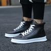 Leather Fashion High Top Shoes Men Lace-Up Mens Elevator Sneakers New Arrival Men Casual Shoes Hot Sale All-match Men's Boots