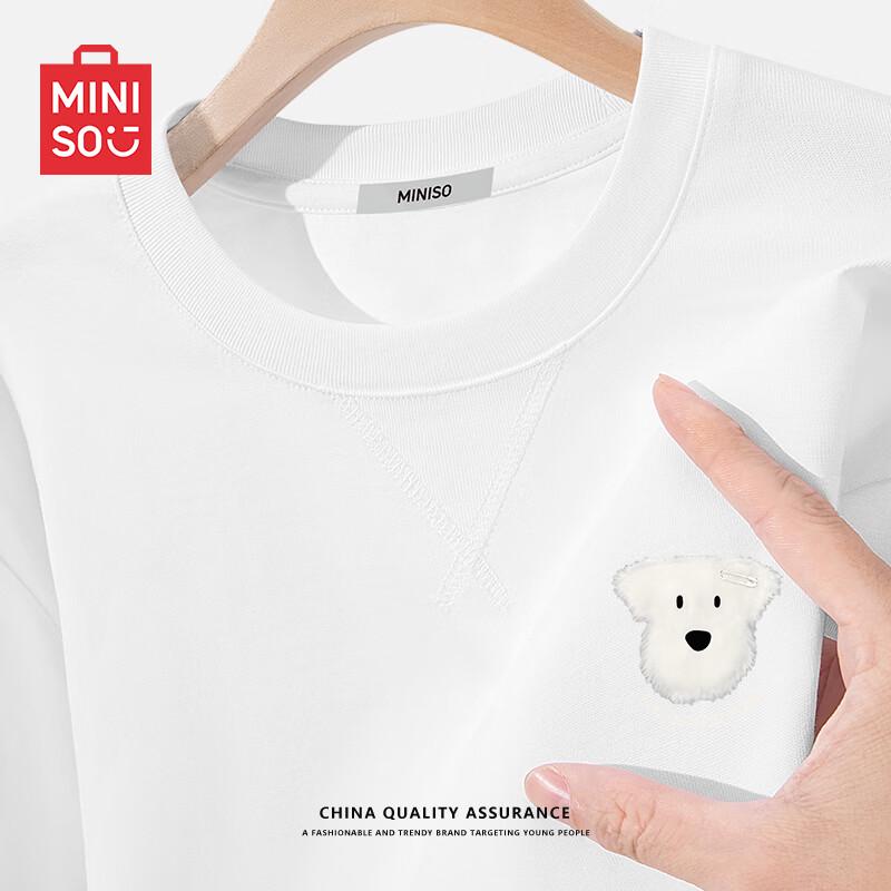 

MINISO Men s American Style Pure Cotton Long-Sleeve T-Shirt L