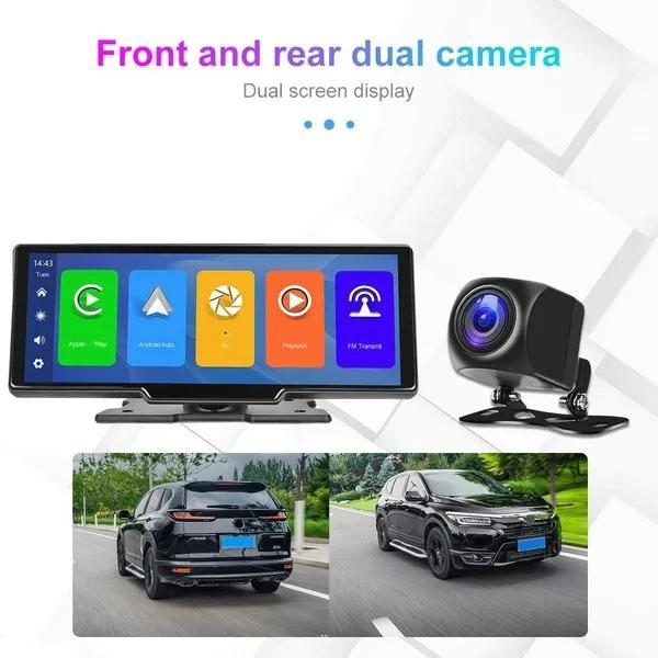 Ecran HD de 9,3 inchi Suport portabil DashCam Camera din spate Cameră încorporată Suport wireless ćar-Pláy&Android Auto/Control vocal