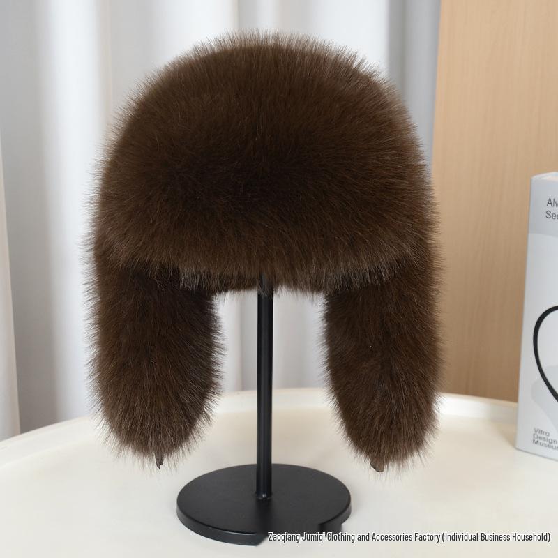 

Unisex Lei Feng Hat: Thickened Windproof Faux Fur with Ear & Neck Protection for Fall/Winter, Slimming Design.