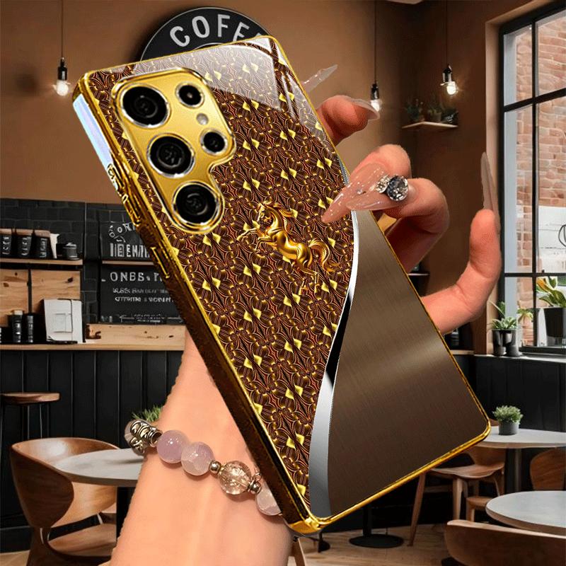 Vendita calda Moda Semplicità Di alta gamma Placcatura Vetro Custodia per Telefono per Samsung Galaxy S26 S25 S24 S23 S22 S21 FE,Ultra,Plus