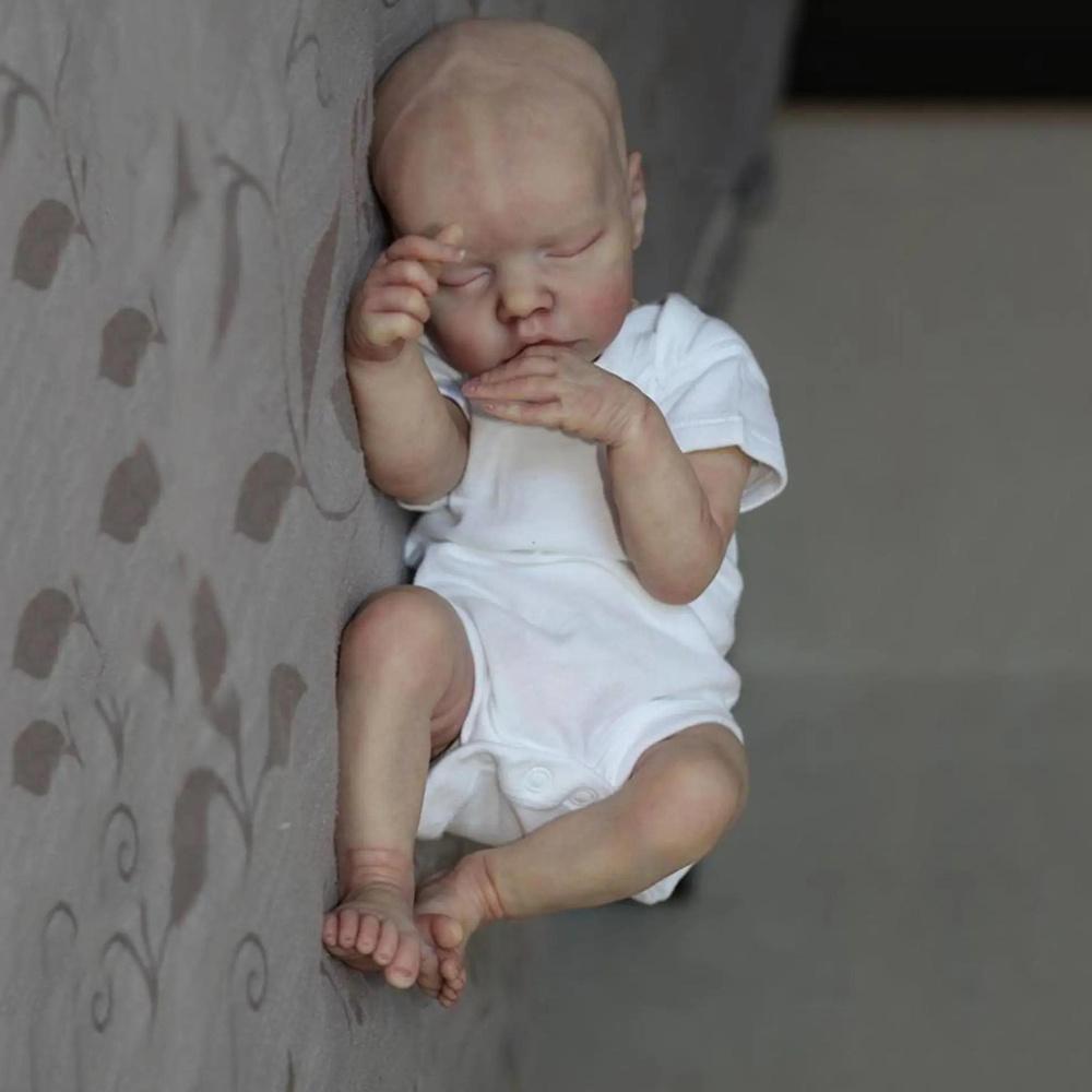 

BZDOLL Realistic 45cm 18inch Asleep Soft Vinyl Reborn Baby Doll with 3D-paint Skin and Visible Veins Girl Toy Newborn Lovely Kids Christmas Gifts cloth body doll