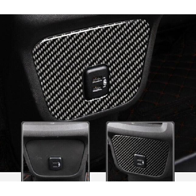 For Chevy Equinox 2018-2024 Real Carbon Fiber Rear USB Interface Box Cover Trim