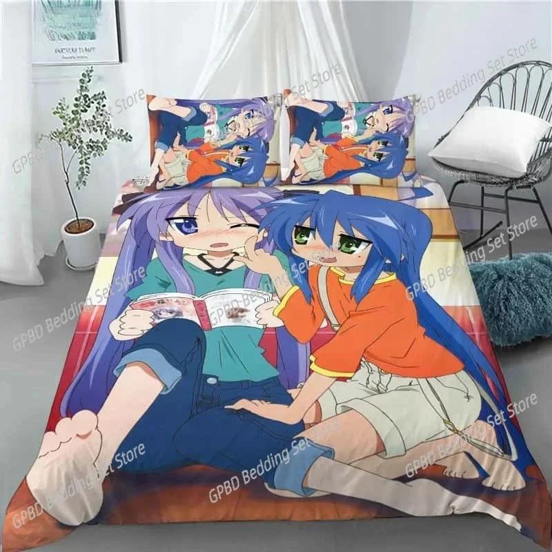 New Lucky Star 3D Print Anime Girl Duvet Cover Set Fashion Bedding Sets Comforter Duvet Cover Pillowcase Home Textiles
