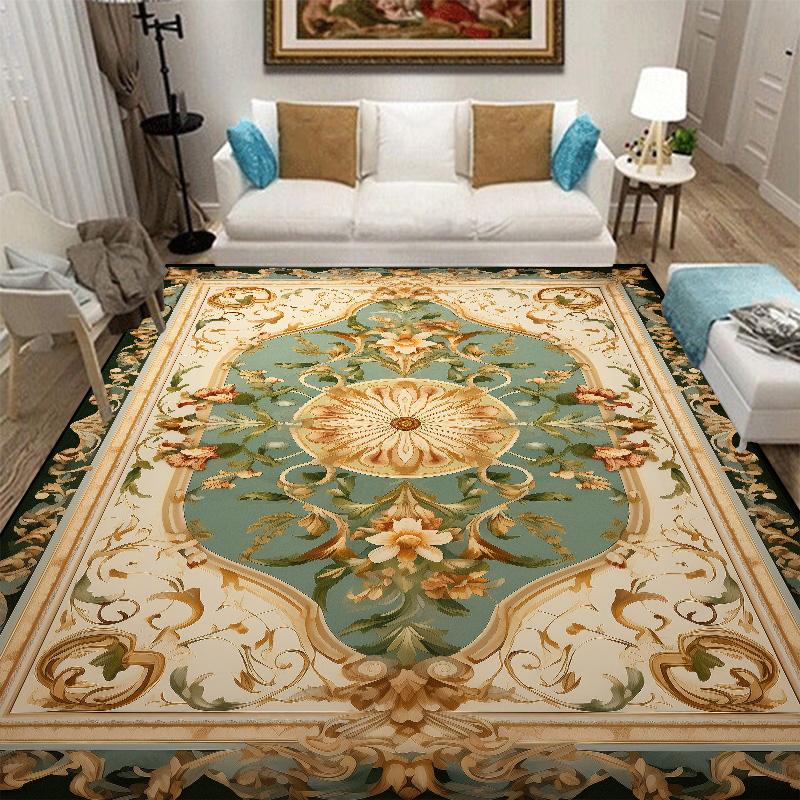 Luxusní Evropský Koberec Velkých Rozměrů Dekorace Obývacího Pokoje Domácí Kobereček do Prostoru Vedle Pohovky pro Ložnici Protiskluzový Šatna Pratelná Podložka na Podlahu