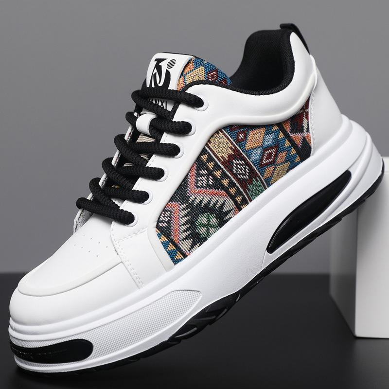 

Fashion Trend Men Stripe Casual Sneakers 2025 Ethnic Style Platform Sneakers Loafers Youth Student Running Sport Shoes Zapatillas Hombre 44